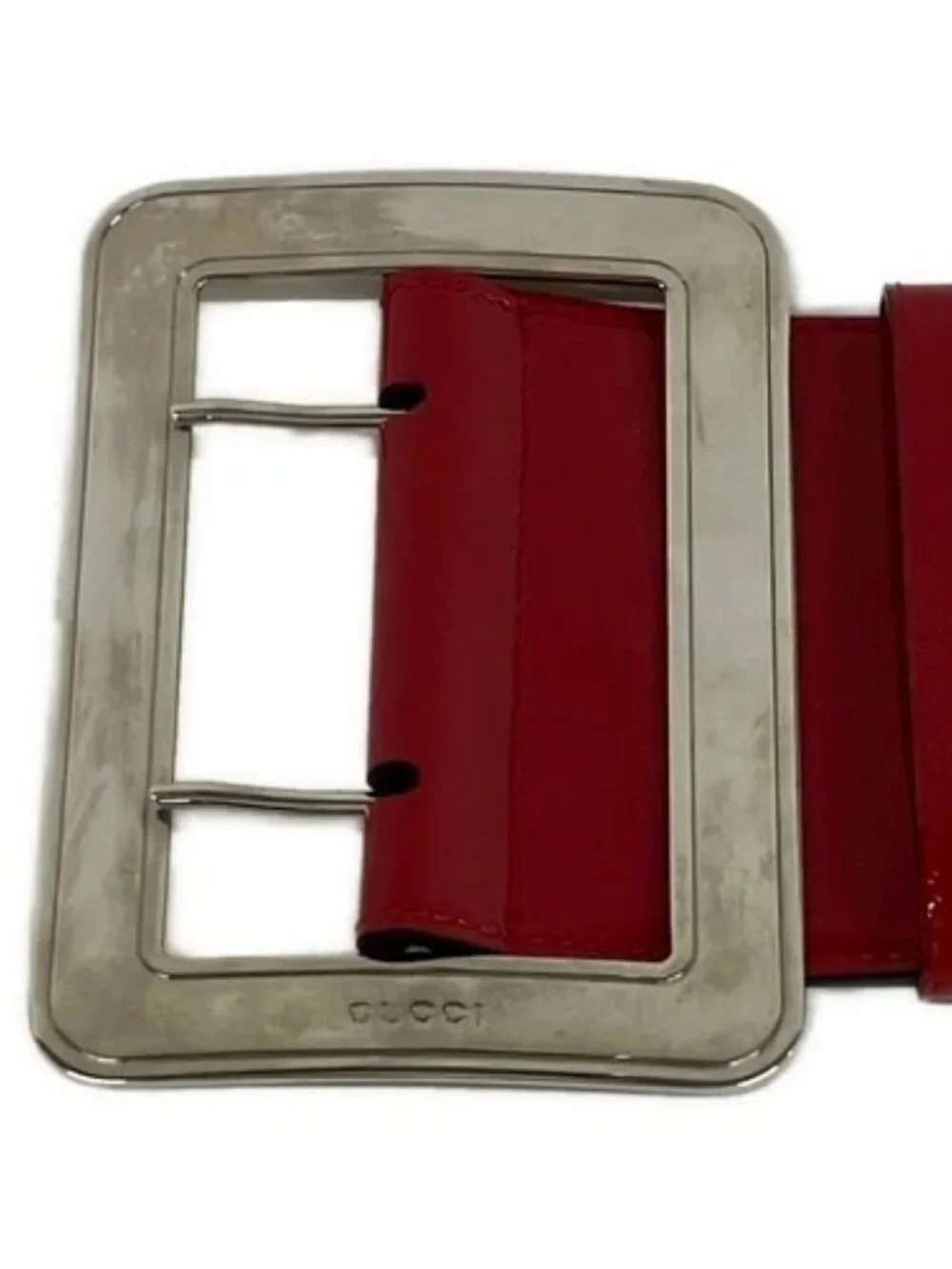GUCCI 718505 Red Patent Leather Belt